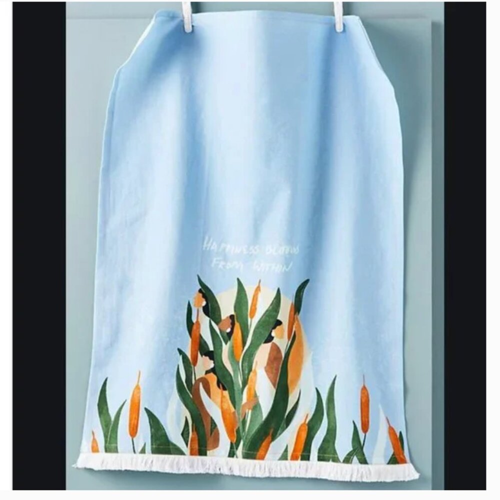 ⭐️ Fringe Boho Woman Body Peasant Hipster Hippie Art Deco Farm Bloom Dish Towel